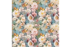 ICYEHAO Papel Pintado Flores Rosa y Azul,44 x 500cm Papel Pintado Hojas Verde Vinilos Adhesivos Muebles Acuarela Papel Vinilico Coloridos para Armarios,Libreria,Sala de Estar, Dormitorio,Baño