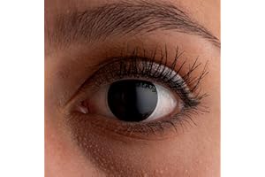 LEXXOO Farbige Kontaktlinsen ohne Stärke, 1 Paar (2 Stück) – „Possessed“ – Kontaktlinsen Farbig für Halloween, Fasching, Karneval & Cosplay, Schwarze Kontaktlinsen mit UV-Schutz