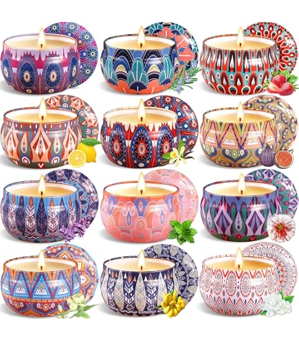 Aromaterapia Casa Naturale Set 16 Candele Profumate In Cera Di Soia - Aromaterapia E Decorazione | Regalo Compleanno Natale Bomboniere Matrimonio Candele - 3