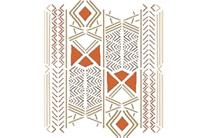 CRAFT KREATIVELY Stencil Company Pochoir en toile de boue, 16,51 x 19,05 cm (S) – Original African Mali Mud Cloth Motif Bogolan