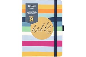 Busy B Kalendarz A6 do A6 sierpień 2024 - sierpień 2025 - tygodniowy w paski do obejrzenia dziennika A6 z notatkami, uchwytem na długopis i listami do odrywania