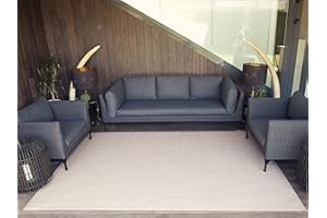 TEJIDOS EL MUNDO Alfombra vinilica de Tejido Trenzado de Alta Gama Lavable Antideslizante Alfombra Resistentes para Salon Cocina baño Pasillo - 140x200 cm., Beige