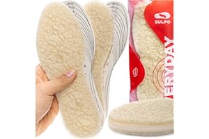 Sulpo - Solette con schiuma di lattice e lana di pecora, da ritagliare a piacere, calde, inserti isolanti per l'inverno, taglia 32-46