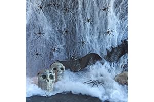 WFEWE 300g Halloween Cobwebs Decoration,Spider Webs Halloween Decorations with 100PCS piders,Halloween Decorations Outdoor,Halloween Spider Web Spooky Halloween Decorations