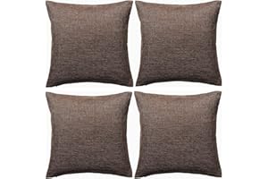 GONOVE Cushion Cover,4 Pack 45×45cm Linen Cotton Pillowcase Vintage Style Square Throw Pillow Covers Decorative Cushion Covers for Sofa, Couch, Bed, Bench