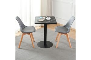 ‎MINGONE Mingone Esstisch 60cm Küchentisch Esszimmertisch Klein mit Marmor Tischplatte Quadratischer Tisch mit Metallbein für Wohnzimmer Balkon Esszimmer, Schwarz