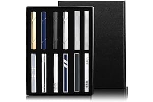 YADOCA 10-12 Pcs Pince à Cravate Classique pour Hommes Cravate Slim Tie Bar Set Business & Boîte Cadeau