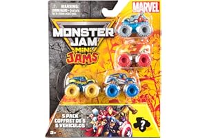 Monster Jam, Marvel Official Mini 5-Pack with Mystery Collectible Monster Truck, 1:87 Scale, Surprise Kids Toys for Boys and Girls Ages 3 and up