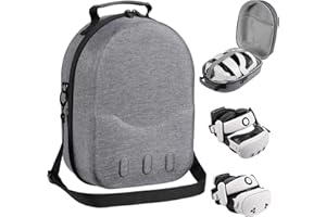 TIGOJH Large size Case for Meta Quest 3/3S, Compatible with Meta Quest 3/3S VR Headset, Controller Grips, Compatible with Battery Elite Strap, controllers and accessories Hard-shell travel storage case-Grey