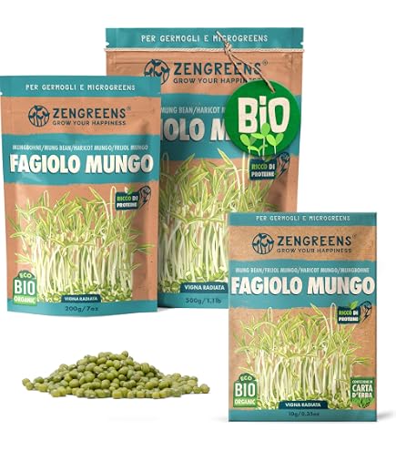 zengreens® Kit di coltivazione per germogli bio - Set da 1, 2 o 3 barattoli per germogli - Include: barattolo germogliatore, vaschetta e semi per germogli - Incl. guida e videocorso online zengreens® Kit di coltivazione per germogli bio - Set da 1, 2 o 3 barattoli per germogli - Include: barattolo germogliatore, vaschetta e semi per germogli - Incl. guida e videocorso online