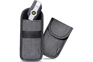 EXOSFER – Keyless Go Schutz Autoschlüssel, RFID Blocker Schlüsseletui, Diebstahlsicherung und Faraday Tasche. Jeans Small, 2er-Set.