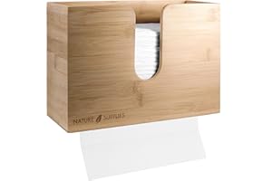 Nature Supplies Distributeur d'essuie-Mains en Bois - Porte-lingettes pour Le Mur et la Table pour Serviettes pliées en C, Z et intercouches