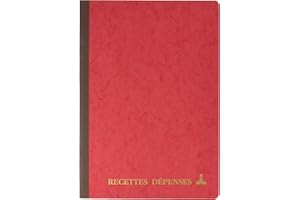 Le Dauphin - Réf. 3931D - 1 Piqûre - Dimensions 29,7 X 21 cm - Format A4 - Recettes-dépenses - 80 pages - Couverture souple en carte lustrée de couleurs aléatoires : jaune, vert, rouge, vert