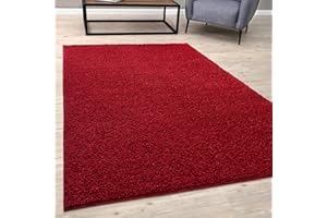 BORING PANDA Living Room Rug - Cosy, Soft and Easy-to-Clean Area Rugs for Bedrooms and Kitchens, (Red, 160 x 230 cm)