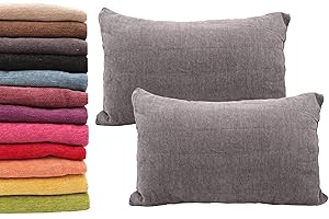 Meishida Juego de 2 Fundas de Cojín 40 x 60 cm Tejido de Chenilla Suave, Fundas Almohada con Cremallera Oculta Decorativa para Sofá y Cama (Gris Oscuro, 40 x 60 cm)