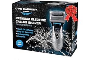 Roll Pedicure Elettrico per Pelle Secca Ruvida e Morta da Own Harmony - Cura dei Piedi Professionale Ricaricabile per Uomini con 3 Rulli Extra - Raspa Elettrica per Rimozione Calli con Ricarica USB
