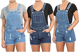 IMPORIO 11 Salopette courte en jean pour fille - Taille 8 à 14 ans