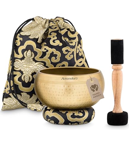 Bol Chantant Artisanal De 9,5 Cm Bol Musical Tibétain Avec Maillet Et Coussin, T