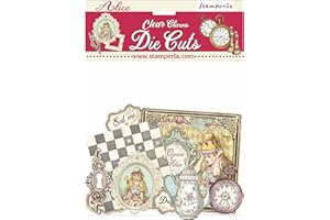 Stamperia International Clear Charms Matrices de découpe Transparentes – Breloques Alice, Coloris Assortis, bag of die cuts