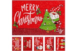 OLIVO TAPPETI OLIVO.shop Zerbino Natale ingresso, zerbini natalizi in cocco naturale, tappeto ingresso natalizio, Tappeti Natale 40x60 cm CHRISTMAS ZERBINO (GNOMES TREE)