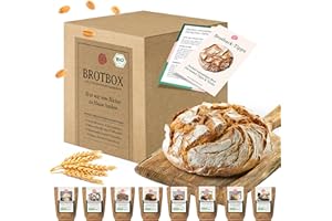 Bio Brotbackmischungen Set – 8 Sorten zum Selberbacken für Brotbackautomat & Ofen – mit Sauerteig und Dinkelmehl - ideal als Geschenk zum Einzug oder Geburtstag – Bake with Love