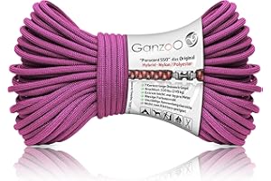 ‎GANZOO Ganzoo Paracord 550 Seil, 4mm, Typ 3, Nylon Polyester, Hybrid, 7 Innenstränge Armband, Hunde-Leine, Hunde-Halsband knüpfen, ca. 250kg Bruchlast, Outdoor Rope, Camping Schnur, Allzweckseil