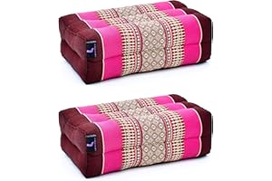 ‎LEEWADEE Leewadee Yoga Block 2er-Set Yogaklotz Pilates Yogakissen Meditationskissen Ökologisches Naturprodukt, 35x18x12 cm, Kapok