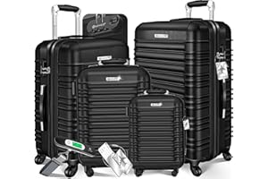 KESSER® Set di 4 valigie da viaggio - trolley - valigie rigide - bagaglio da viaggio - valigie a guscio rigido S-M-L-XL