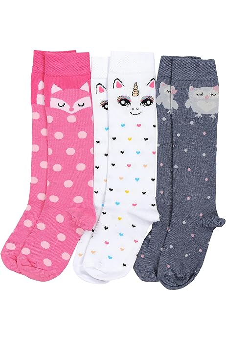 5 Paia Calzini Bimba Cotone Con Fiocco - Calze Lunghe Antiscivolo 0-3 Anni