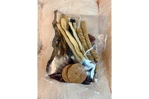 BURNS Selection Of Natural Dog Treats - Beef Tails, Rabbit Ears, Jerky etc (37 Treats)