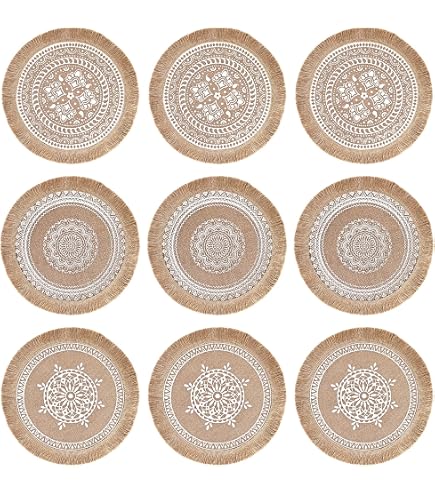 6 Sets De Table Mandala Bohème En PVC - Lavables, Antidérapants, Résistants à La Chaleur