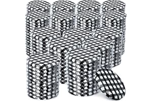 KADAX Lot de 200 couvercles à visser de diamètre - En métal - Avec 6 dents d'encliquetage - Idéaux comme couvercle de rechange pour les bocaux à conserve - Noir à carreaux