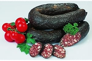 S.MILE GMBH Food-United Geräucherte Blutwurst am Ring 0,7 KG mit Schweinefleisch Schweinekopffleisch Schweineschwarten Schweineleber frischen Schweineblut und Reingewürzen handwerklich hergestellt (700)