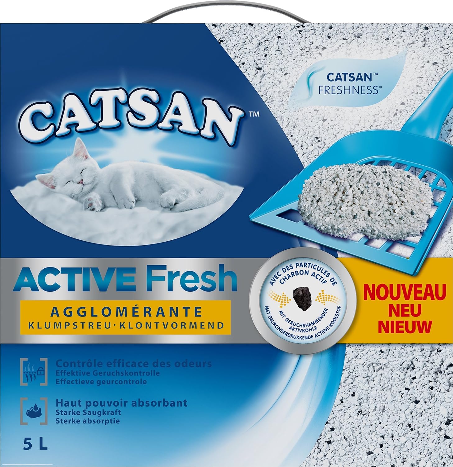 Catsan Active Fresh - Litière Minérale Agglomérante pour Chat 5 L