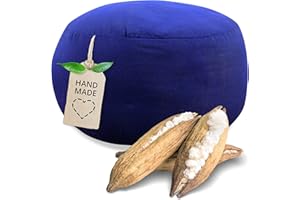 ‎LIVASIA livasia kleines Meditationskissen einfarbig, Yogakissen mit Kapokfüllung, Pouf, Bodenkissen Yoga Zen Meditation, Sitzkissen für Garten Balkon, Zafukissen handgefertigt Ø 32x20cm