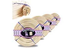 FacilCasa – Rotolo di Midollino di Giunco adatto per restauro sedie e intreccio cesti, materiale vimini naturale, liscio, calibrato e flessibile (Circa 180 metri) 1 kg - Ø 4 mm