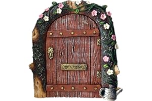 FHFY Garden Fairy door 11 cms Tall - ideal for gardens and bottom of trees/minature rustic door for elves pixies and fairies … …