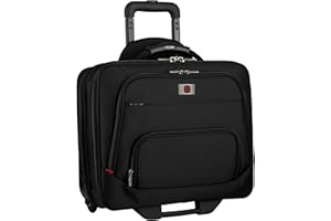 WENGER Spheria Trolley Laptop-Tasche, Notebook bis 16 Zoll, Tabletfach bis 10 Zoll, Aktentasche zum Rollen, Organizer, 22 l, Damen Herren, Büro Business-Reisen Uni, Schwarz, 605978