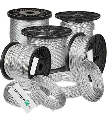 STAHLSEIL 1MM - 8mm PVC ROT Drahtseil Seil ummantelt Draht verzinkt STAHLSEIL 1MM - 8mm PVC ROT Drahtseil Seil ummantelt Draht verzinkt