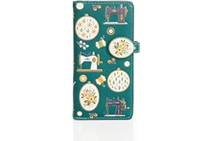 SHAG WEAR Shagwear Portafoglio da donna in pelle PU di grande capacità, portafoglio da donna grande dal design colorato con portamonete e lunghi scomparti per carte - Turchese (macchina da cucire)