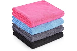 MENG JIARAN 4 Pack Microfibre Gym Towel Fast Drying, 75x35 cm Fast Drying Sports Gym Towel for Men Women, Super Absorbent Workout Towels for Yoga Travel, Gym Fitness, Camping(4 Colors)