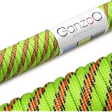 Paracord 350 Ganzoo – 30 M X 2,5 Mm, Guaina In Nylon/poliestere, Anima 100% Nylon, Nero, Per Sopravvivenza E Accessori