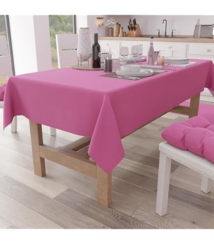 Tovaglia In Poliestere Rosa Fucsia 150x250 Cm - HomeDirect, Pratica E Facile Da Pulire - Foto 2