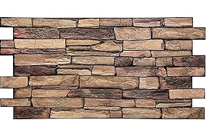 EURODECO Circa 4 mq/10 pezzi PIASTRELLE IN PVC 3D pannelli per pareti soffitto rivestimento Dekor in PVC imitazione legno o pietra 1 mm di spessore!