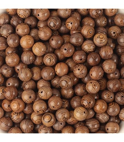 400 Perline Di Legno Colorate 11x12 Mm Con Grande Foro - Rotonde Multicolori Per Bracciali, Collane E Lavoretti Fai Da Te