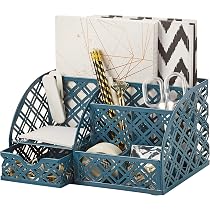 Organizador De Escritorio Qanye - 5 Portalápices De Malla Metálica (7.5x7.5x9.5 Cm), Estilo Industrial
