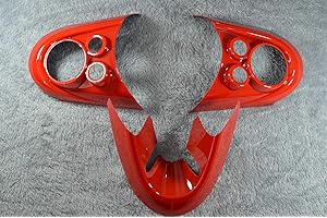 HDX Lenkrad Armaturenbrett Verkleidung Verkleidung ABS für Mini Cooper ONE S JCW F54 Clubman F55 Hardtop F56 Schrägheck F57 Verdeckter F60 Countryman (mit Medientaste Typ A, Rot)