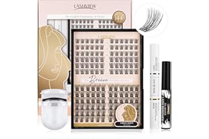 ‎LASHVIEW LASHVIEW DIY Lash Extension Kit, Lash Cluster mit Lash Bond und Dichtung, Mascara Pinsel Cluster Lash Kleber Entferner und Lash Applicator für DIY Wimpern Extensions (Style-Volume-D)