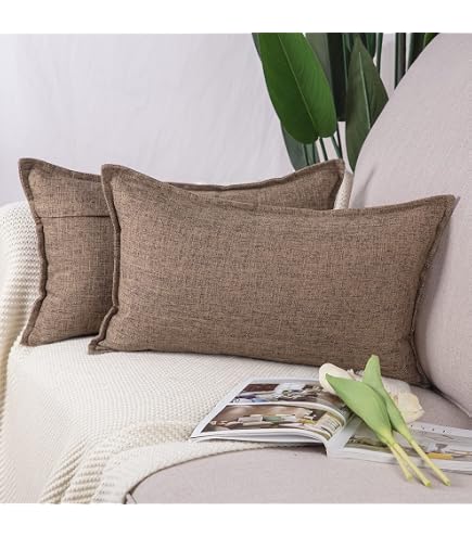 ABAKUHAUS Federa Cuscino 50x50 Asiatico: Cuscino Decorativo Quadrato Con Stampe Della Natura, Arancio E Borgogna