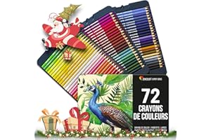 Zenacolor - 72 Crayon de Couleurs Professionnel, avec Boîte en Métal - Set de 72 Couleurs Uniques - Dessin, Esquisse, Coloration - Crayons de Couleur pour Adultes et Enfants